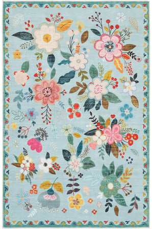 Bahar Koleksiyonu Halı Makinede Yıkanabilir Çiçekli Dokuma Şönil Halı Bohem Eskitme Vintage Oda Halısı