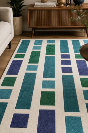 Zeta Halı Modern Dekoratif Yıkanabilir Kaymaz Taban Halı – İnce, Yumuşak Salon Halısı, Mutfak Halısı ve Yolluk