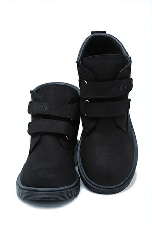 Kibo19 Kifidis-Kids Unisex Çocuk Bot 27-36 Siyah Nubuk Deri