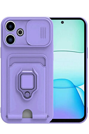 Xiaomi Redmi 13 Uyumlu Kartlıklı Stantlı Bağcıklı Kılıf