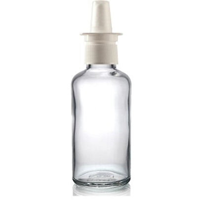 50ml şeffaf şişe, Burun spreyi, 12 adet Nazal Spreyli, Ecza şişesi, İlaç Şişesi