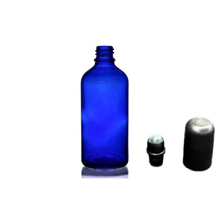 50ml mavi cam şişe roll-on şişe, 12 adet, bilye başlıklı şişe, cam şişe, roll-on şişesi