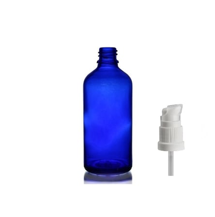 50ml mavi cam serum pompalı şişe, 24 adet, pompalı şişe, medikal şişe, cam şişe,  