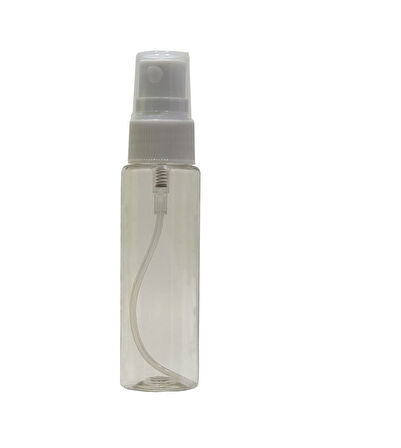 50ml PE şeffaf şişe beyaz sprey başlık, 24 adet, dezenfektan şişesi, plastik şişe, medikal şişe, boş şişe, parmak sprey başlık, spreyli şişe