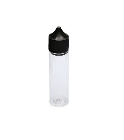 60ml PE şeffaf gorilla şişe siyah kapaklı şişe, 24 adet, plastik şişe, likit şişesi, sıkıma uygun yumuşak şişe, şeffaf şişe 