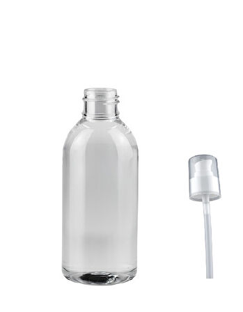 100ml PE şeffaf serum pompalı şişe, 12 adet, serum şişesi, pompalı şişe, medikal şişe, kozmetik şişesi, plastik şişe