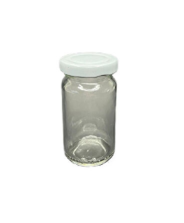 105ml şeffaf cam konserve kavanozu beyaz kapaklı, 12 adet, cam kavanoz, konserve kavanozu, reçel kavanozu, bal kavanozu, saklama kavanozu