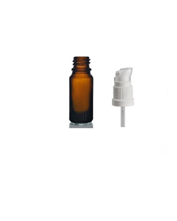 5ml kahverengi cam serum pompalı şişe, 12 adet, pompalı şişe, medikal şişe, cam şişe,  