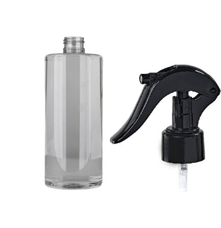 250ml şeffaf plastik triger sprey başlıklı şişe, 12 adet, sprey şişesi, triger başlıklı şişe, kozmetik şişe, sanayi tipi şişe, plastik şişe