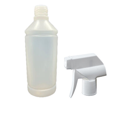 500ml kuşaklı naturel renk plastik şişe triger başlıklı, 24 adet,  sprey şişesi, triger başlıklı şişe, kozmetik şişe, sanayi tipi şişe, plastik şişe