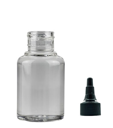 30ml şeffaf plastik asansör kapaklı şişe, 12 adet, serum şişesi, tonik şişesi, asansör kapaklı şişe, sos şişesi, medikal şişe 