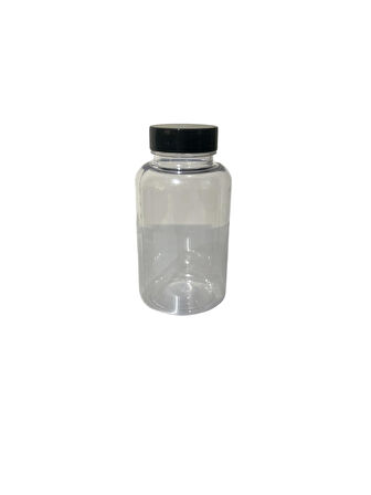 200ml şeffaf  tablet şişesi siyah kapak, 50 adet, tablet şişesi, ecza şişesi, kozmetik şişe