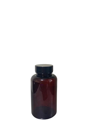 200ml kahverengi tablet şişesi siyah kapak, 50 adet, tablet şişesi, ecza şişesi, kozmetik şişe