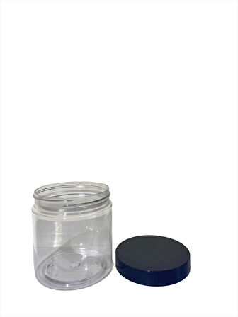 500ml şeffaf px krem kavanozu siyah kapaklı, 24 adet, krem kavanozu, kozmetik kavanoz, plastik kavanoz