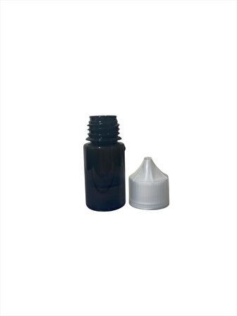 30ml plastik siyah gorilla şişe beyaz kapaklı şişe, 12 adet, plastik şişe, likit şişesi, sıkıma uygun yumuşak şişe, şeffaf şişe 