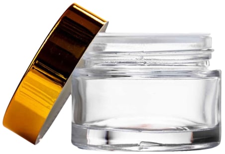5ml cam krem kavanozu, 30 adet, kozmetik kavanoz, şeffaf kavanoz,cam kavanoz, gold kapak