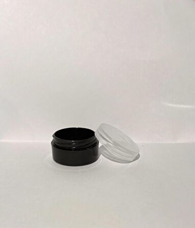 10ml Siyah Akrilik Krem Kutusu, Kozmetik Kutu, Şeffaf Kapak, Plastik Kutu, 50 Adet