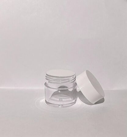 30ml Şeffaf Akrilik Krem Kutusu, Beyaz Kapak, Kozmetik Kutu, Plastik Kutu, 50 Adet