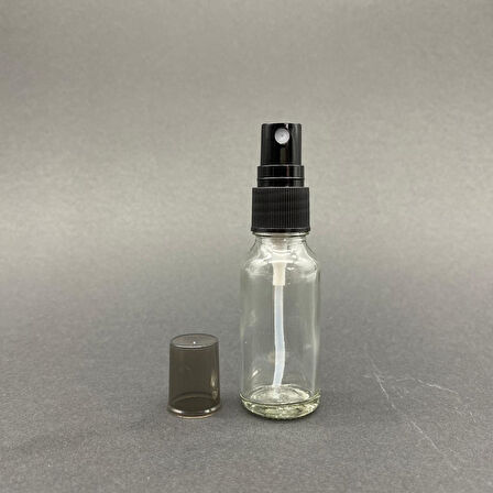 20ml Şeffaf Cam Şişe, spreyli Şişe, 12 Adet, Ecza şişesi, Boş Cam şişe
