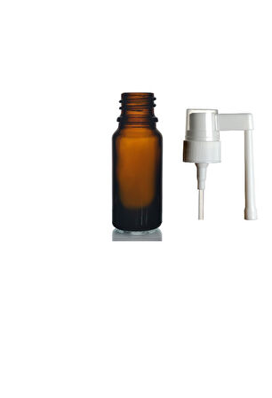 10ml kahverengi ağız spreyi başlıklı cam şişe, ağız spreyi şiesi, cam şişe, 24 adet, medikal şişe