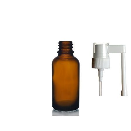 20ml kahverengi ağız spreyi başlıklı cam şişe, 24 adet, ağız spreyi şiesi, cam şişe, medikal şişe