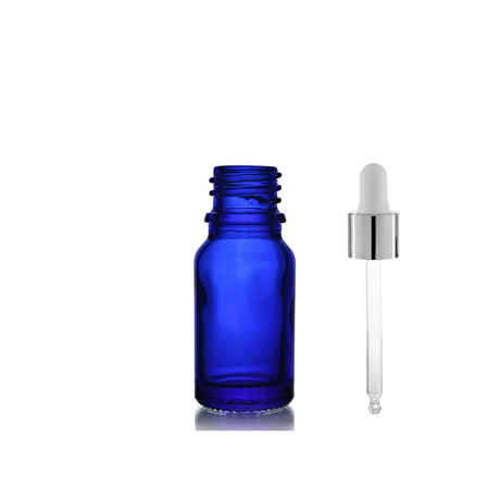 20ml mavi cam damlalıklı şişe,gümüş kapak beyaz emzik, 12 adet, Ecza şişesi, Damlalıklı şişe, propolis şişesi, damlatmalı şişe, saç serum şişesi, ecza şişesi