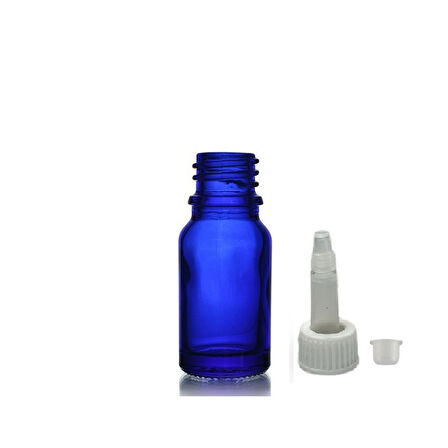 20ml mavi cam şişe getamisin kapak, 24 adet, plastik üstten damlalıklı şişe, damlatmalı şişe, damlatıcı şişe