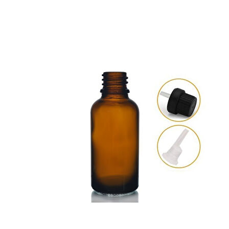 30ml kahverengi cam içten damlalıklı şişe siyah kapak, 12 adet, damlalıklı şişe, damlatmalı şişe 