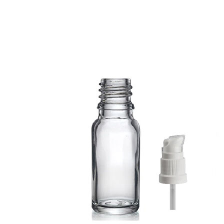 30ml şeffaf cam serum pompalı şişe, 12 adet, pompalı şişe, medikal şişe, cam şişe,  