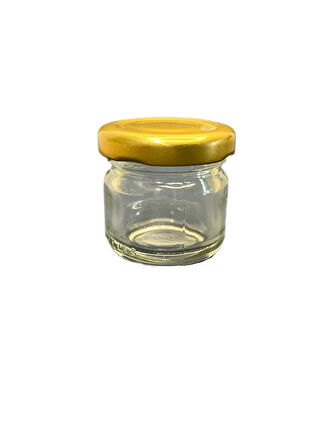40ml şeffaf cam konserve kavanozu gold kapaklı, 24 adet, cam kavanoz, konserve kavanozu, reçel kavanozu, bal kavanozu, saklama kavanozu