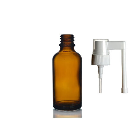 50ml kahverengi ağız spreyi başlıklı cam şişe,12 adet, ağız spreyi şiesi, cam şişe, medikal şişe