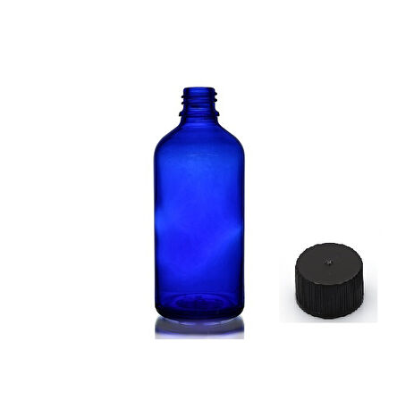 50ml mavi şişe düz kapaklı, 12 adet, cam şişe, esans şişesi, yağ şişesi, kozmetik şişesi