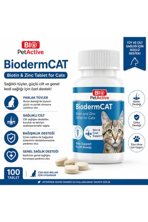 Bio PetActive BiodermCAT Biotin & Zinc Tablet