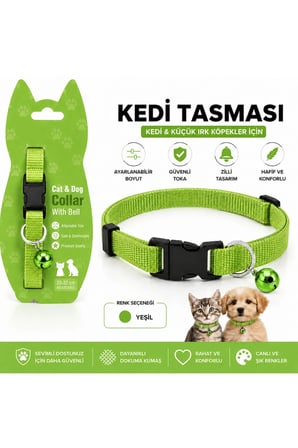 Kedi & Küçük Irk Köpekler İçin Ayarlanabilir Zilli Boyun Tasması