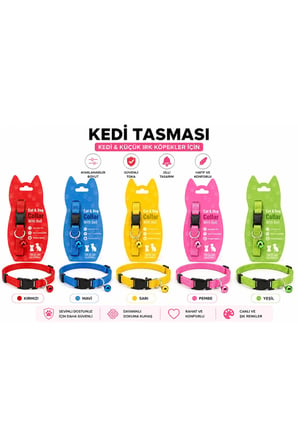 Kedi & Küçük Irk Köpekler İçin Ayarlanabilir Zilli Boyun Tasması