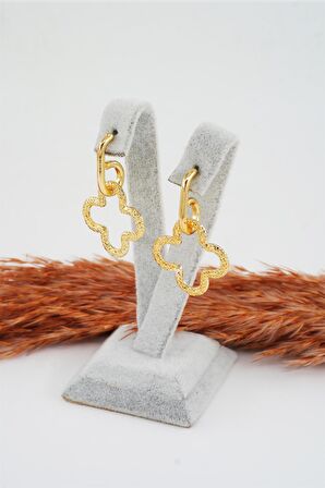 Kadın Özel Tasarım  Sallantılı Yonca Model Küpe