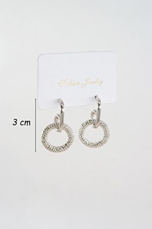 Kadın Özel Tasarım  Sallantılı Oval Model Küpe