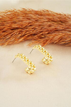 Kadın Özel Tasarım 3 cm Kordon Model  Küpe