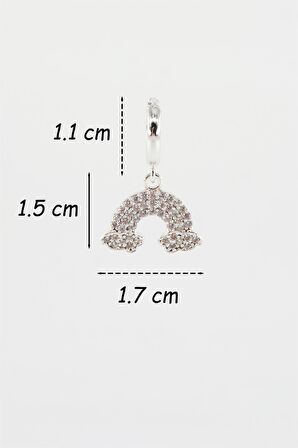 Kadın Kendi Tarzını Oluştur Zirkon Taşlı Gökkuşağı Figürlü 1 Adet Küpe