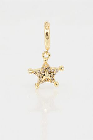 Kadın Kendi Tarzını Oluştur Zirkon Taşlı Yıldız Figürlü 1 Adet Küpe