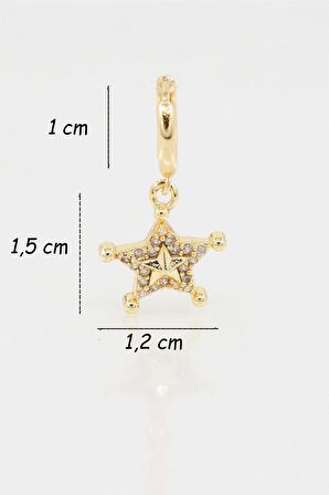 Kadın Kendi Tarzını Oluştur Zirkon Taşlı Yıldız Figürlü 1 Adet Küpe