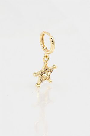 Kadın Kendi Tarzını Oluştur Zirkon Taşlı Yıldız Figürlü 1 Adet Küpe