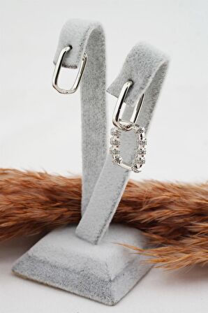  Kadın Altın Kaplama Zirkon Taşlı Küpe