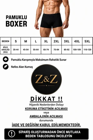 Erkek 10’lu Pamuk Antrasit Boxer