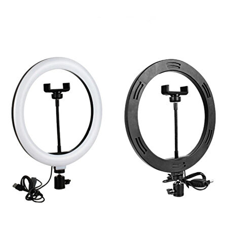 Led Işıklı Ayaklı Tripod 10 Inç Halka - Telefon Tutucu YouTuber TikTok ve 2.10 cm