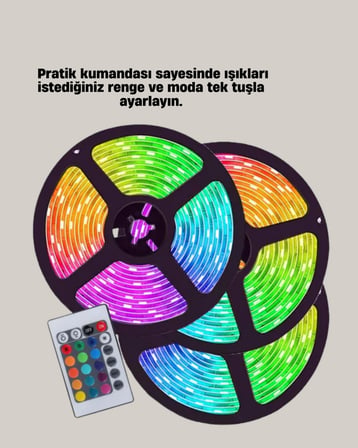 Müzik Duyarlı Renkli LED Şerit USB Bağlantılı