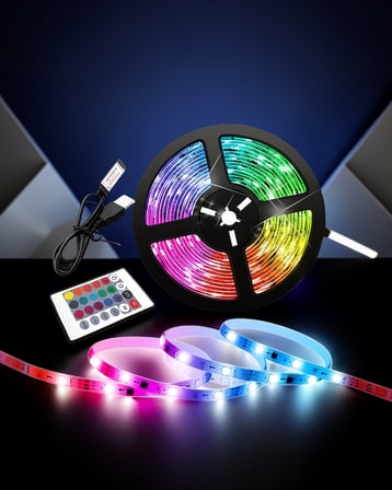 5 metre RGB şerit led ışık kumandalı