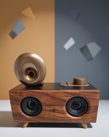 Bluetooth Hoparlör Ahşap Klasik Retro Gramofon 1800 mAh
