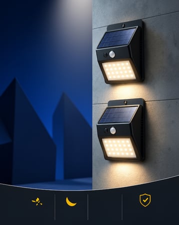 Güneş Enerjili Hareket Sensörlü 20 LED DUVAR LAMBASI