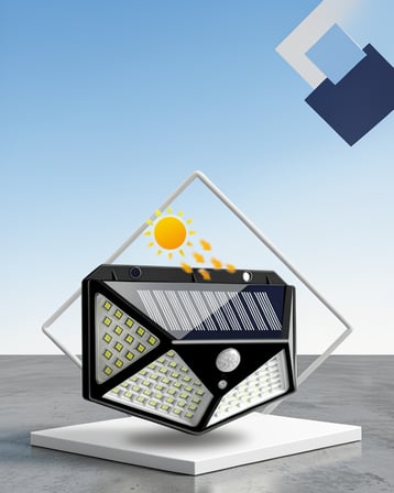 Güneş Enerjili Bahçe Lambası 100 Led İp65 Su Geçirmez